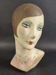 Art Deco French Plaster Milliner’s Bust